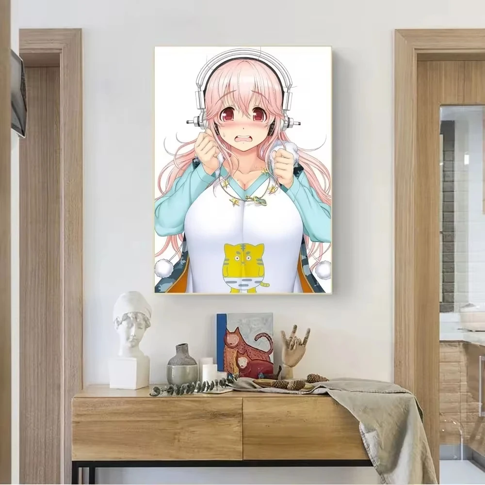 Super Sonico Manga Classic Anime Poster Kraft Club Bar Paper Vintage Poster Wall Art Painting Bedroom Study Stickers