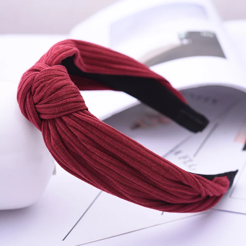 Fester Knoten Haarband Reifen für Frauen Mädchen waschen Gesicht Haar bänder Mode Stirnbänder weibliche Stirnbänder Reifen Haarschmuck – Detail 5