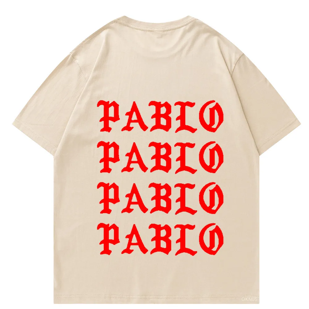 Kanye West Pablo T Shirt Men I Feel Like Paul Print Cotton Short Sleeves Fashion T-Shirt Hip Hop Social Club Rapper Tee Tops