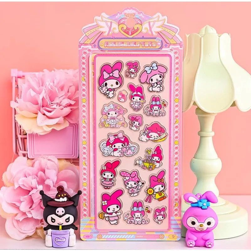 สติกเกอร์อะคริลิคตกแต่งลายการ์ตูนซานริโอ้ ปี 2025 สติกเกอร์สร้างสรรค์สำหรับเด็ก สมุดภาพ วัสดุตกแต่งฉาก