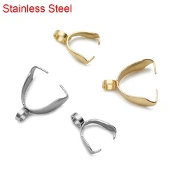 30pcs/lot Stainless Steel Pendant Pinch Bail Clasps Gold Color Necklace Bracelet End Connectors For DIY Jewelry Making Findings