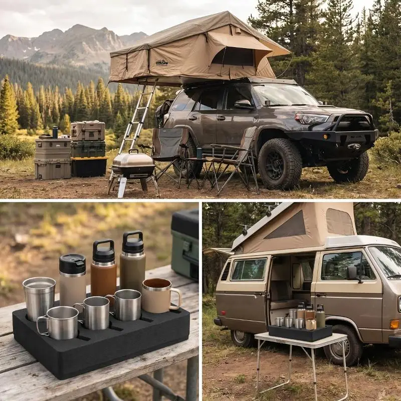 RV Cup Holder 8/13 Slot Lightweight Foam Space Saving Rack Stable Drink Mug Storage for Caravan Short Trips view 5