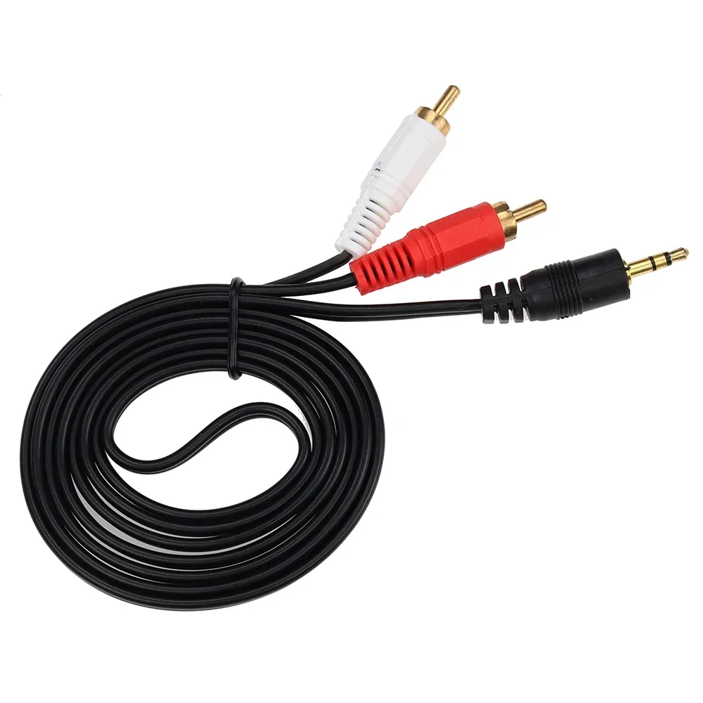 1.5M 3.5mm Jack Aux to 2 RCA Male Stereo Y Splitter Adapter Cable Audio Video Cord Line for Phones PC TV Sound Speakers