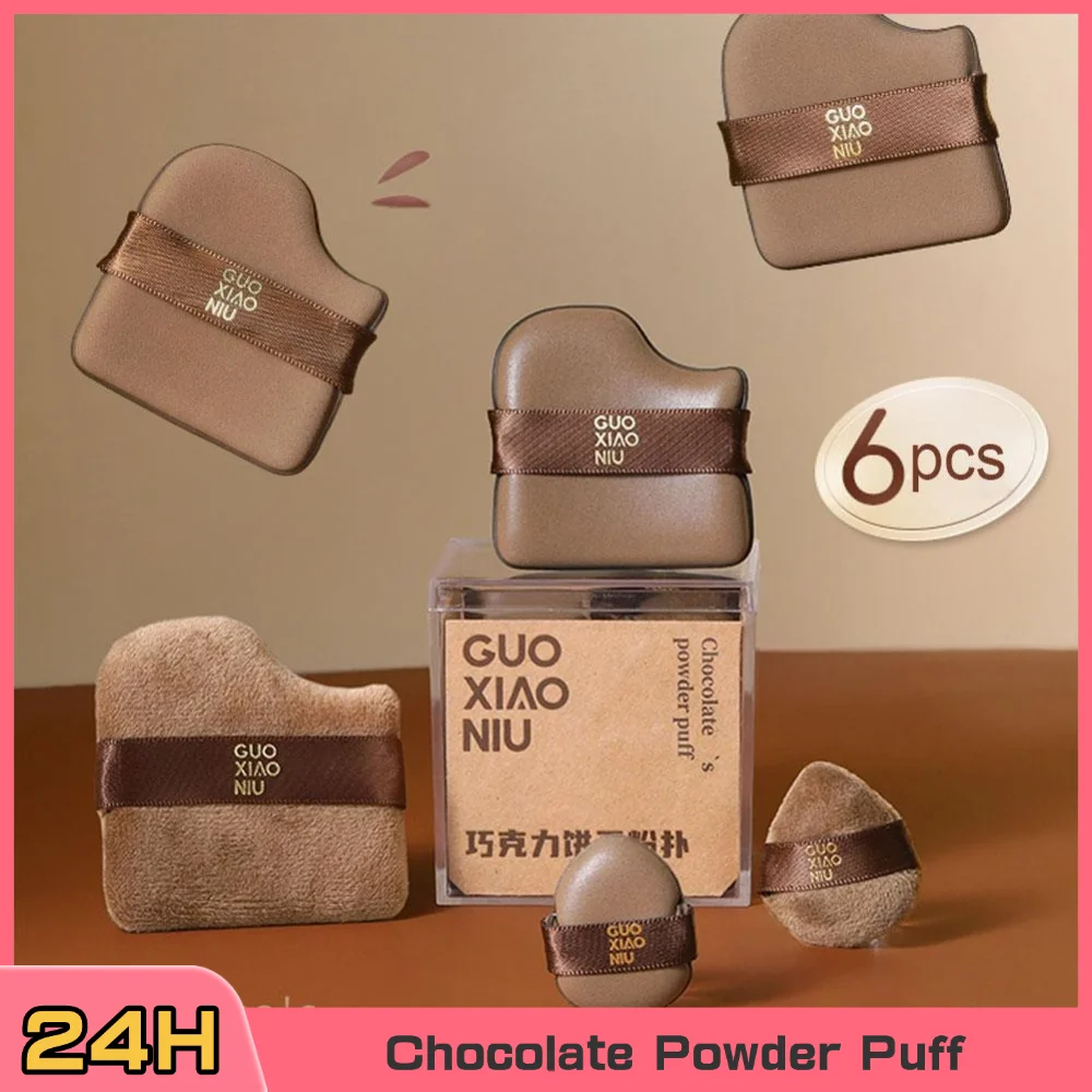 Mini bouffée de poudre de doigt, 6 pièce/pack, bouffante de poudre de maquillage, ample, Super douce, mélangeur de maquillage, coussin d'air, fond de teint, outil éponge