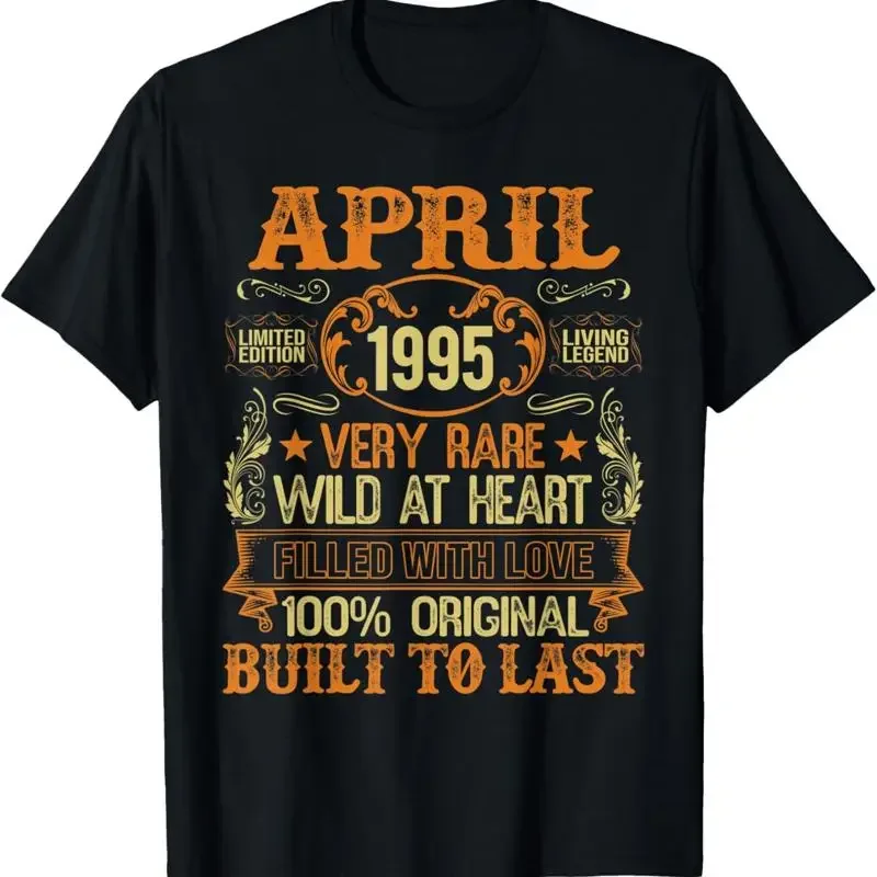 Vintage April 1995 Birthday Party Retro Born In Bday T Shirt