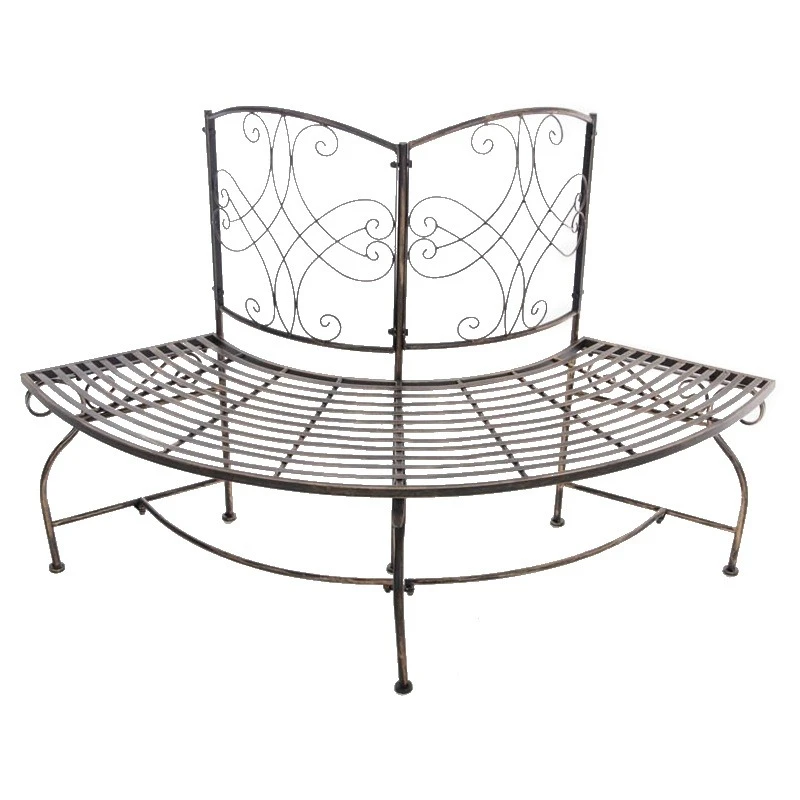 Outdoor wrought iron park tree chair tree chair resting bench long leisure