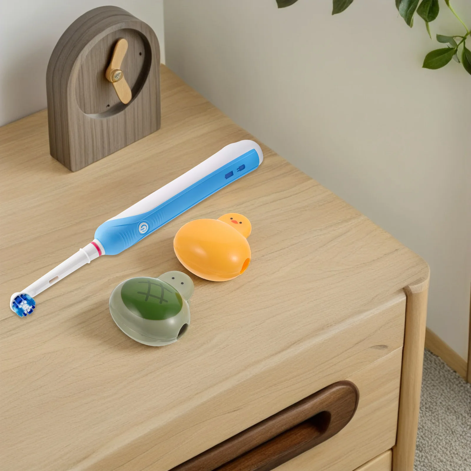 2 Stuks Kinderen Tandenborstelhoezen Cartoon Schildpad Draagbare Reisbeschermer Caps Elektrische Tandenborstel Hoofdbescherming Case