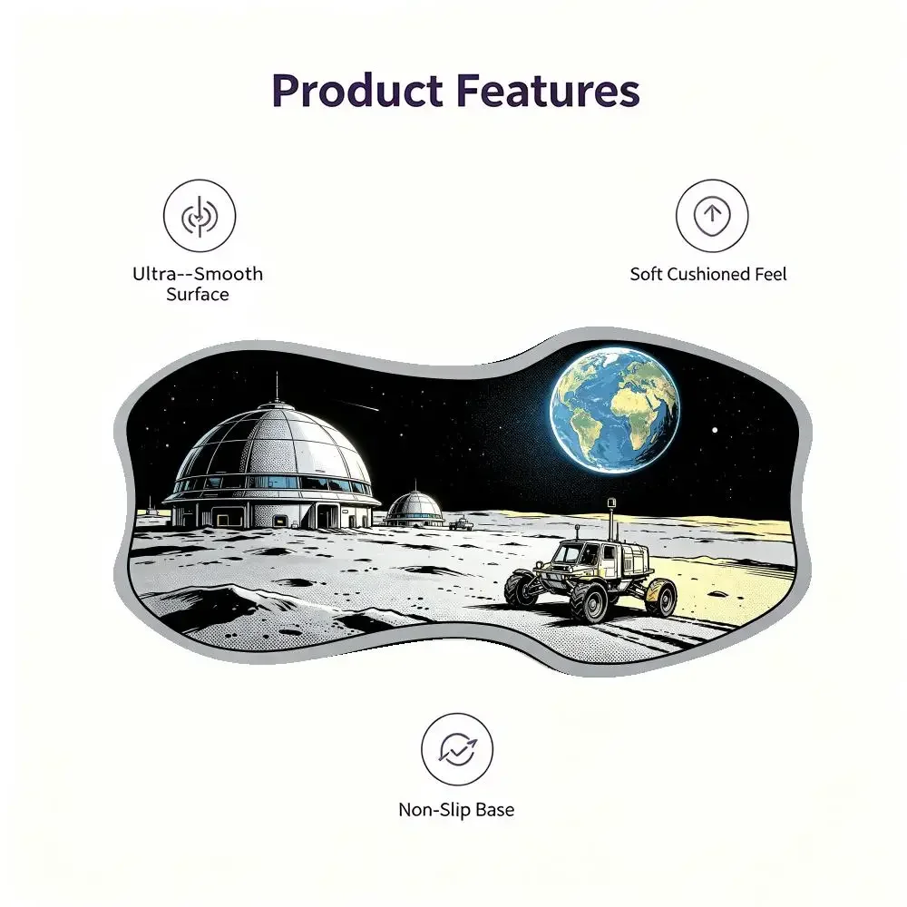 Space Rocket Planet Gaming Mouse Pad Smooth Glide Thick Rubber Creative Special Shaped For Astronaut Fans
