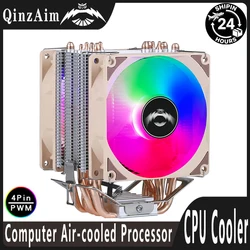 Wentylator chłodnicy QiuzAim Wentylator chłodzący procesor komputerowy 4-rurowy procesor Wydajna instalacja chłodzona powietrzem LGA2011 x79 x99 AMD am3 am4