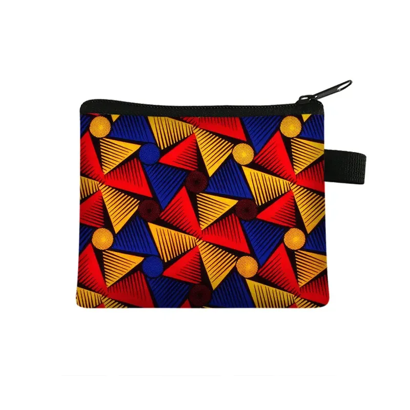 African Pattern Print Women\'s Coin Purse Ladies Portable Wallet Afro Girls Lipstick Holder Money Coin Bag