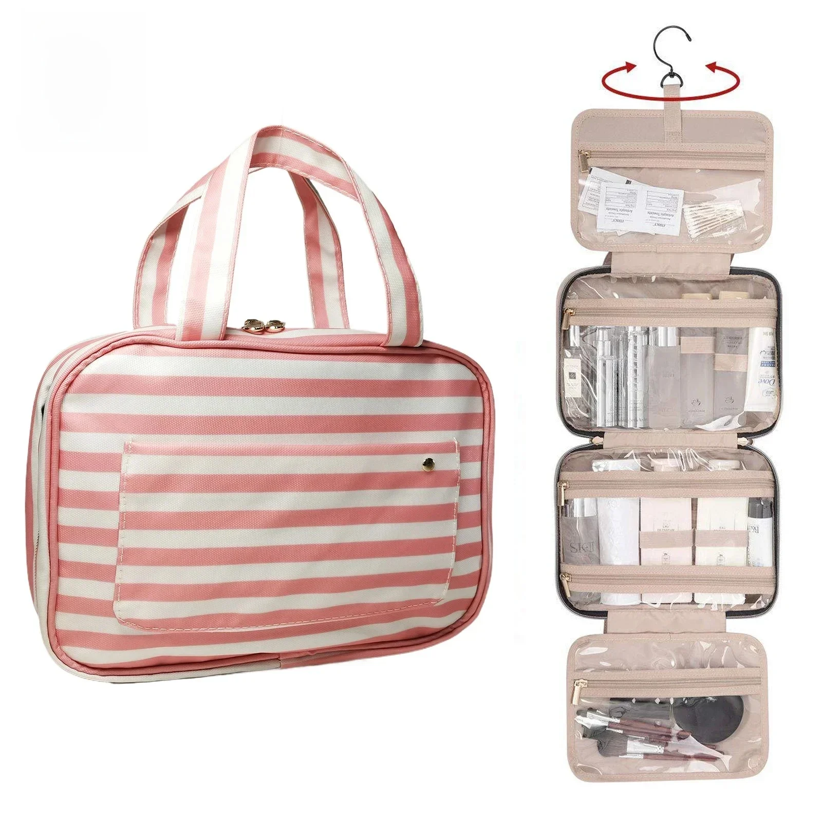 Foldable Toiletry Makeup Bag Women Travel Organizer Hanging Cosmetic Make Up Storage Waterproof Beauty Pouch Men Bathroom Case - Image 3