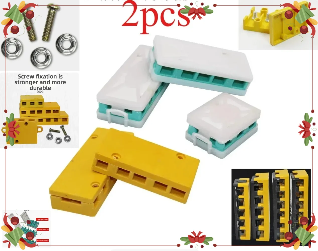 2set Electric Tricycle Junction Box 3/5/6 Hole Terminal Block,Controller Wiring Harness,Laminated Wood (Motorcycle Fuse Boxes)