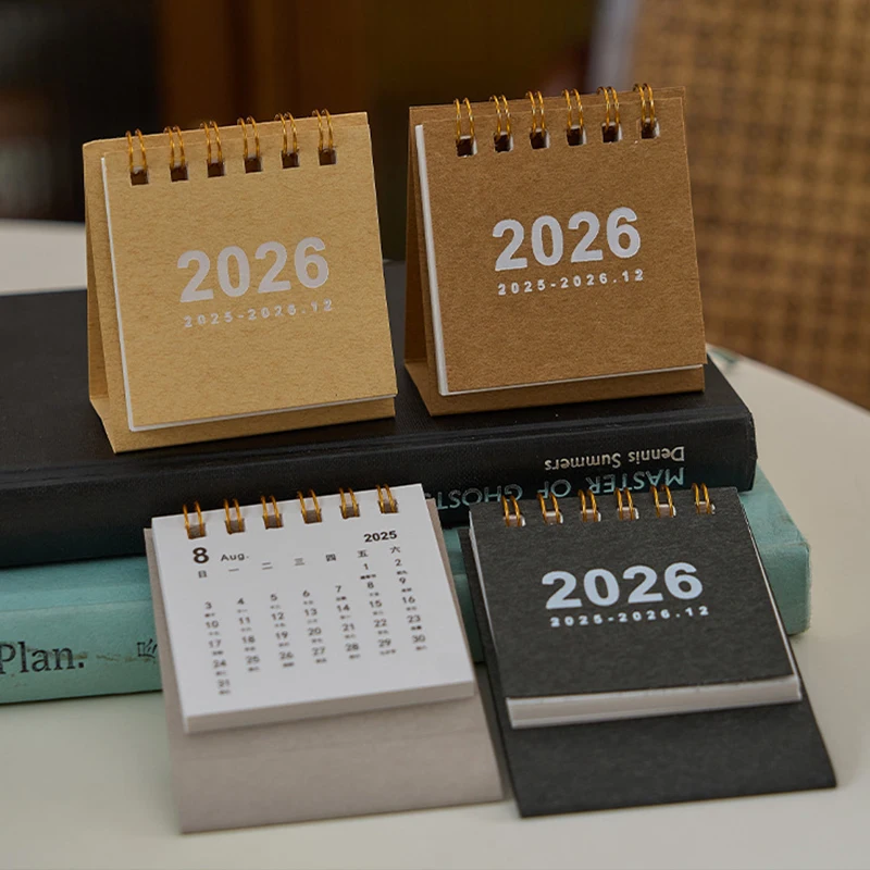 3 قطعة أجندة مكتبية صغيرة 2026 صغيرة الدائمة الوجه التقويم الشهري للتخطيط الجدول اليومي تاريخ المقتفي للمدرسة والمكتب #4