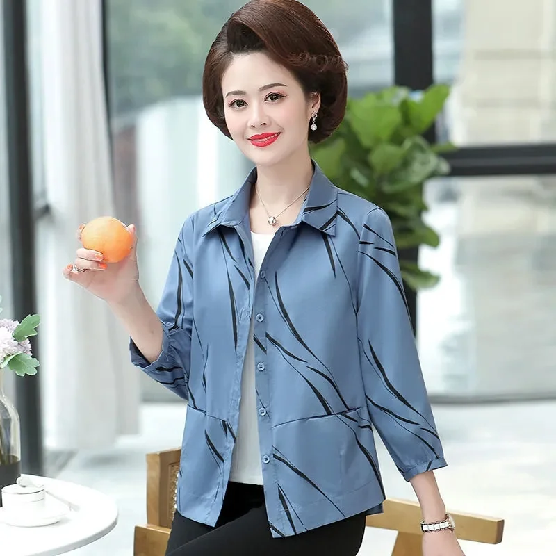 

Jackets Spring Autumn Summer Leisure Coat Women's 2024 New Short Korean Loose Cardigan Mother Female Jacket Fashion Outwear Top