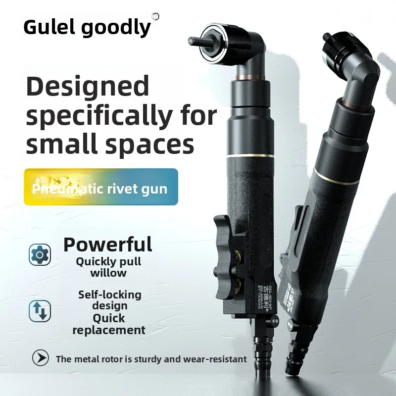 Straight Elbow Pneumatic Nut Gun, Nut Riveting Gun, 90-Degree Right-Angle Nut Pulling Gun, Riveting Nut Tool