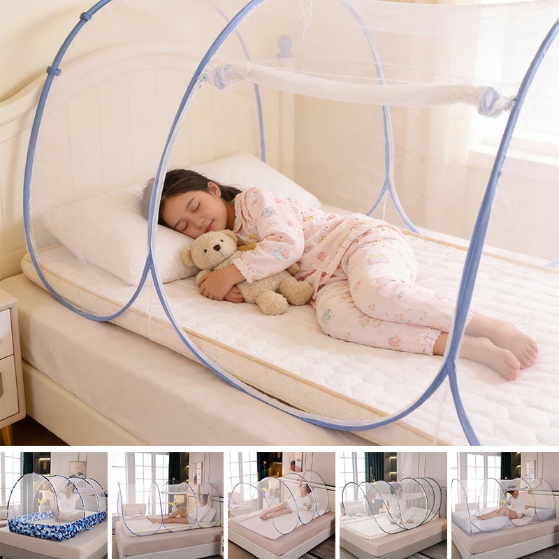 

Camouflage Foldable Mosquito Net Auto Opening PopUp Bed Net 360° AntiMosquito Portable Bed Canopy for Home Travel Dorms Use