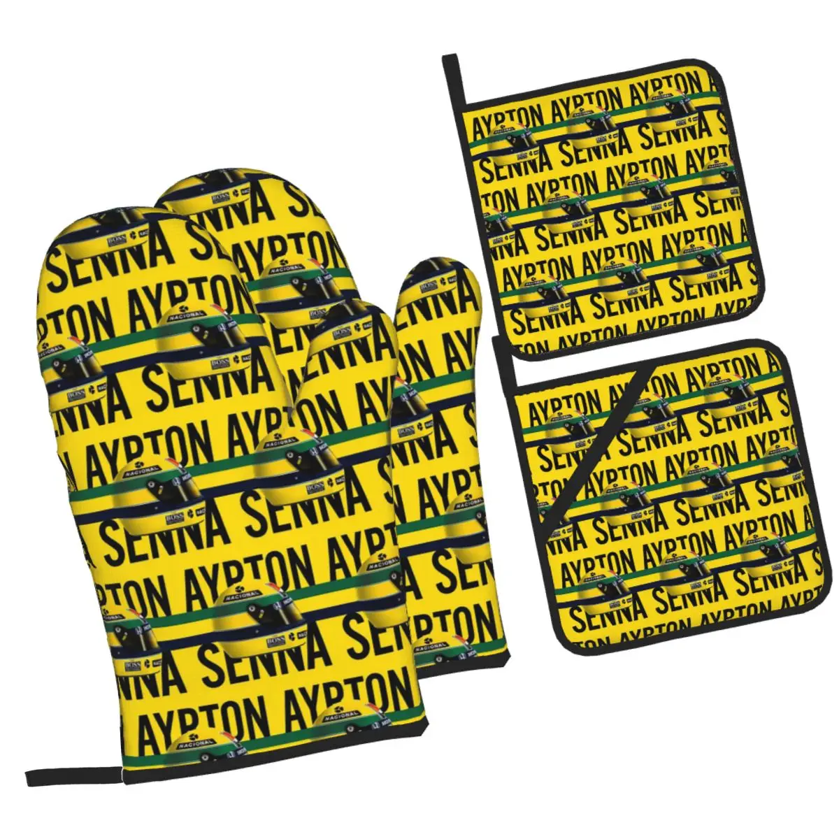 luvas-de-forno-e-suporte-para-panelas-ayrton-senna-racing-cars-conjunto-de-4-pecas-para-cozinha-culinaria-e-churrasco-resistentes-e-antiderrapantes