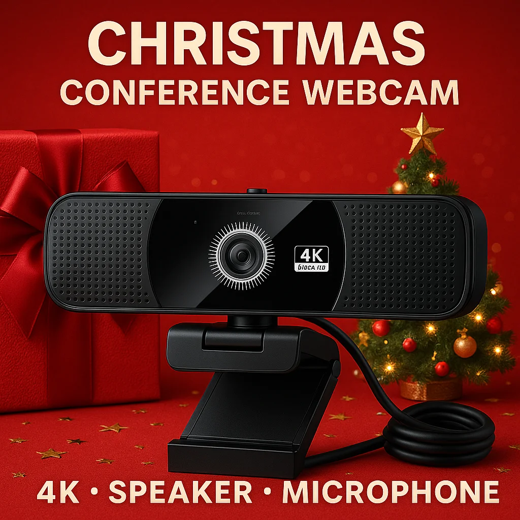 

Веб-камера 3-в-1 4K с автофокусом и динамиками Hi-Fi и двумя микрофонами | Креативный рождественский подарок для мужчин | Потоковое и встречи