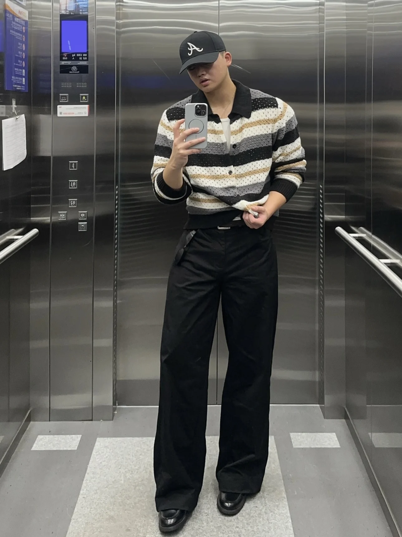 アメリカン Sle ヴィンテージ ニット ホロー アウト ロング Sve メンズ クリーンフィット 秋 通気性 オルダー フィット トップ ソフトで快適