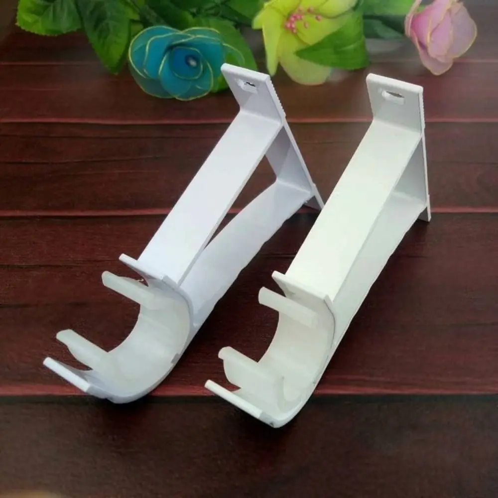 New Single Hang Curtain Rod Holder Aluminum Alloy Heavy Duty Curtain Fixing Clip Hook Curtain Rod Support Window Hardware Tools