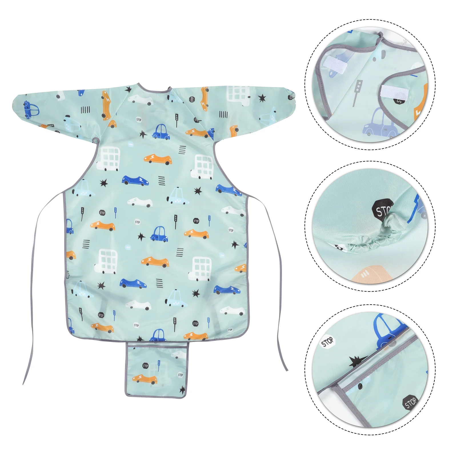 Baby Dining Chair Pad Food Bib Silicone for Waterproof Apron Bibs High Eating Long Sleeve