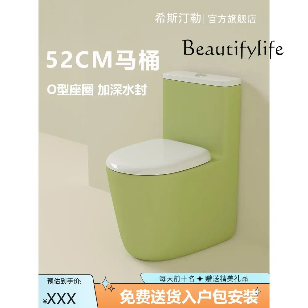 โถสุขภัณฑ์สีสันทันสมัย สำหรับบ้านพักอาศัยขนาดเล็ก แบบติดผนัง แถวหลัง แบบท่อกลม ชักโครกแบบกดตรง ซ้ายขวา