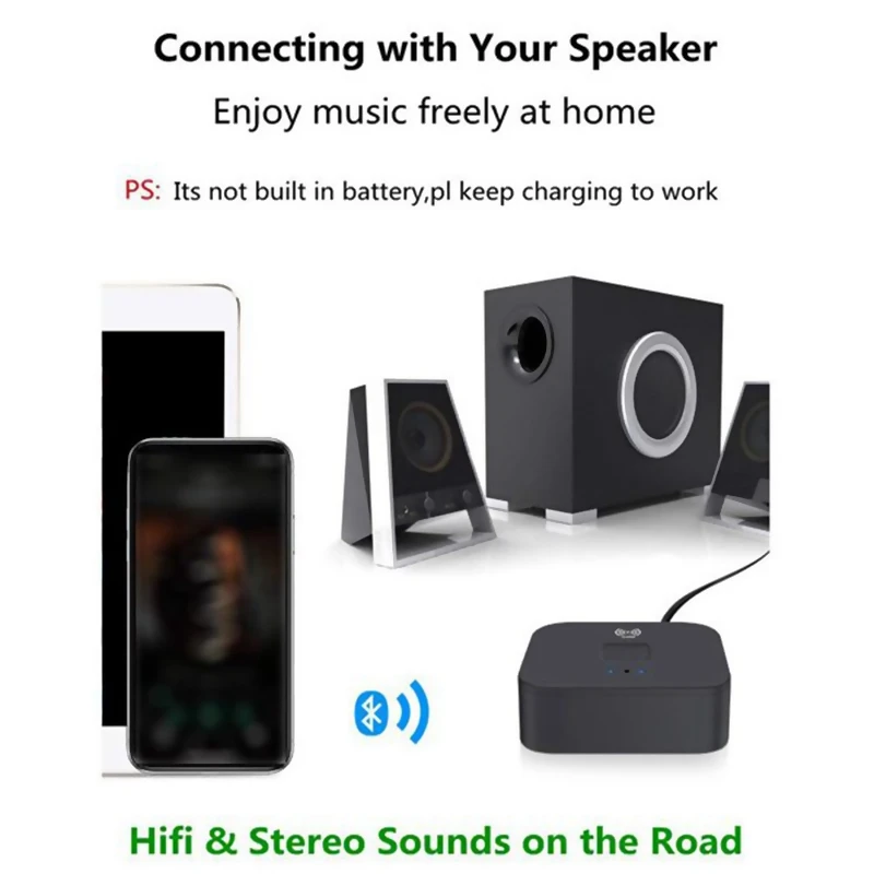 A85P Bluetooth Adapter,NFC Bluetooth Receiver 5.0 Bluetooth Transmitter Built-in Noise Reduction HIFI Sound Quality for Phone