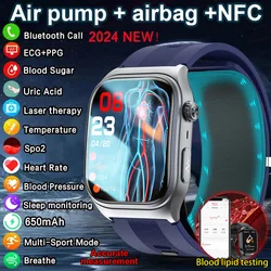 2025 New Medical Grade Air Pump Airbag ECG+PPG Smart Watches Men Women Blood Pressure Glucose Heart rate Bluetooth Call Bracelet