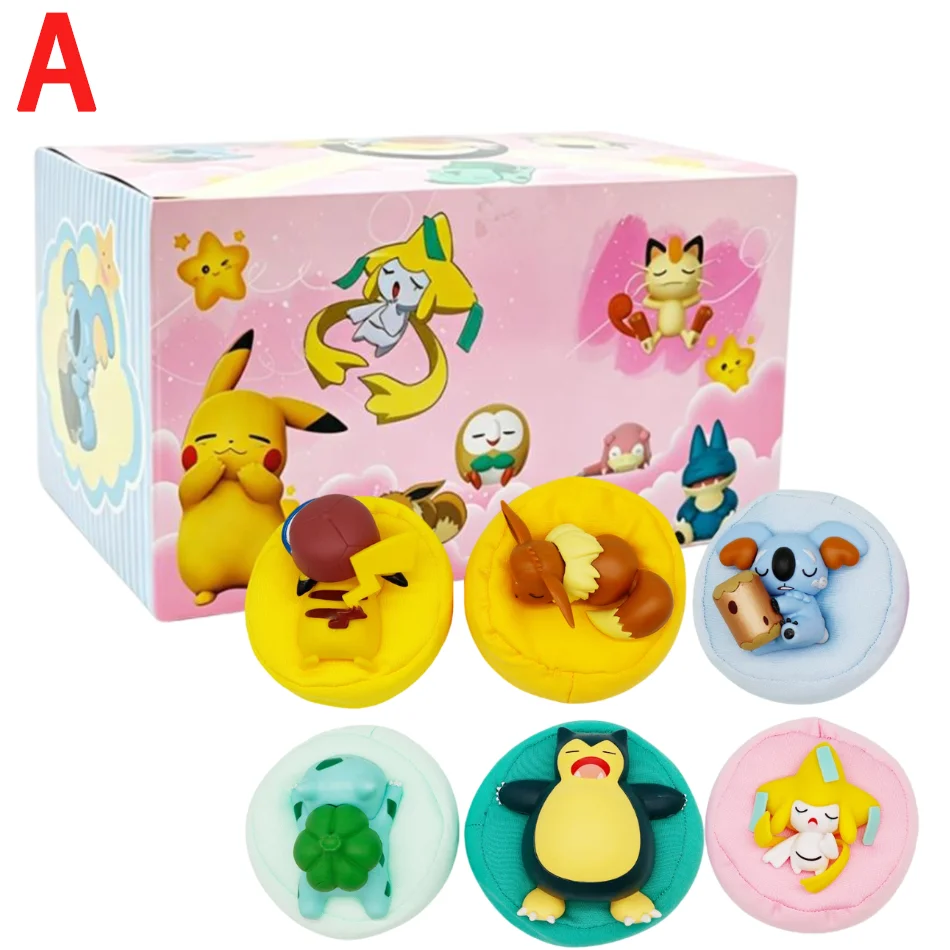 Anime Pokémon Blind Box Modellfigur 1-12 Stück Pikachu Schlaf-Serie Innenraumfigur Schlafende Position Spielzeug Geschenk für Freunde – Detail 7