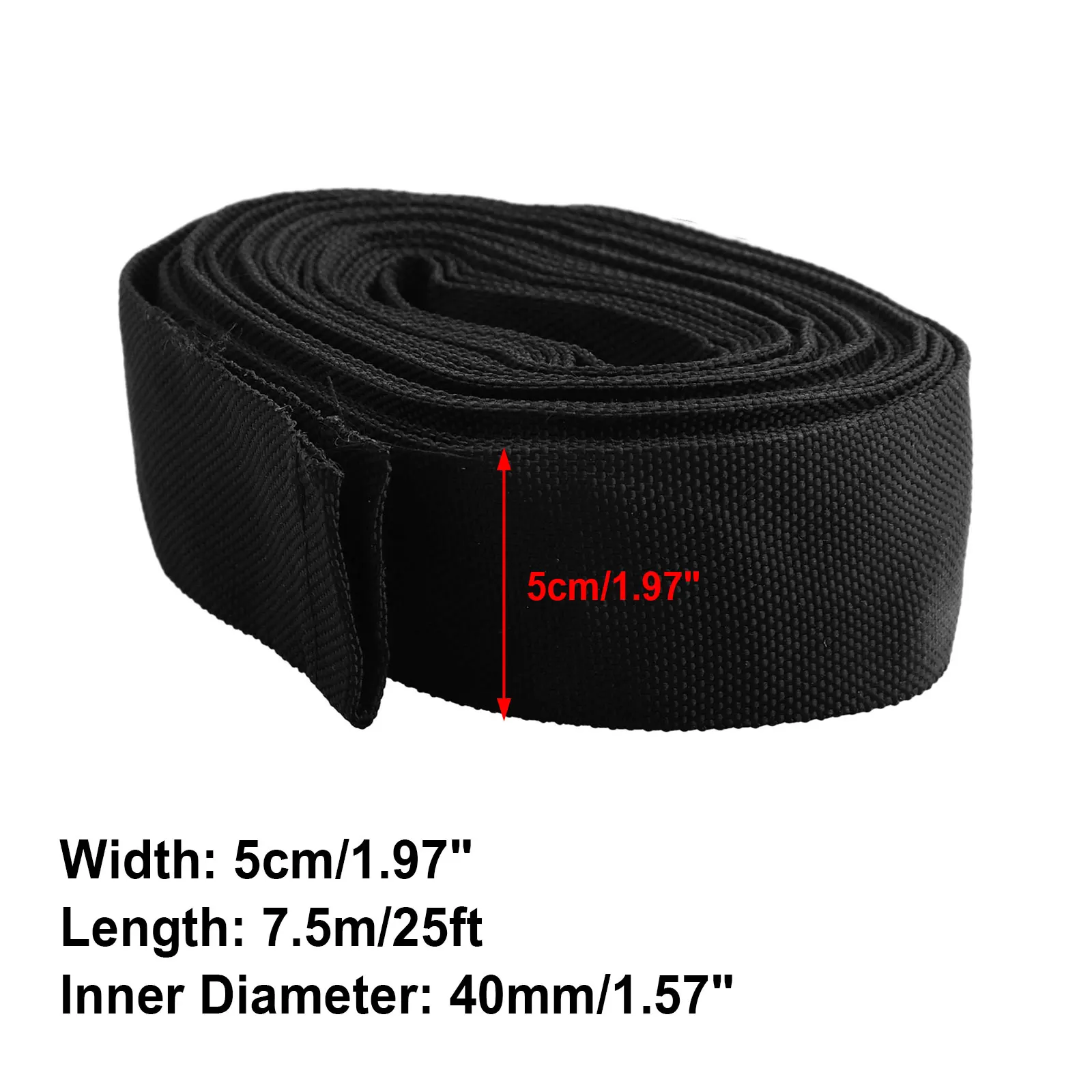 Nylon Abrasive Welding Hose Cover 25FT Protective Sleeve Sheath Cable Cover Black Welding Tig Torch Hydraulic Hose 7.5M*5 Cm
