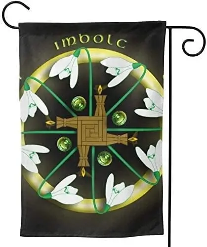 Garden Flags Imbolc St Saint Day Eve Cross Welcome Flag Outdoor Outside Holiday Party Decorations Ornament Home House Garden Yar