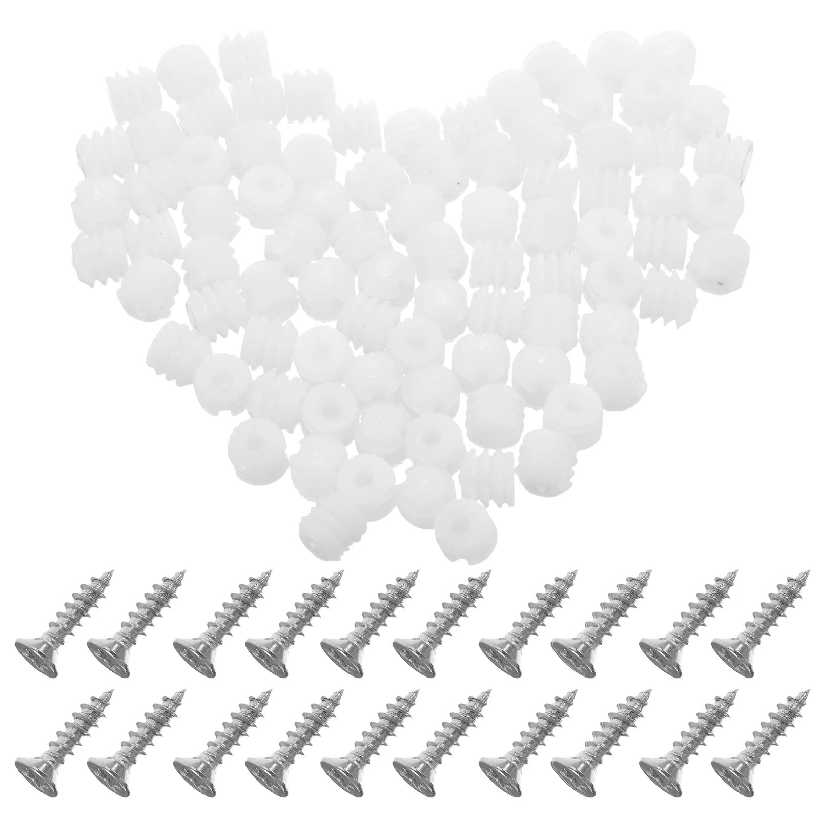 

200pcs Embedded Screws Plastic Dowels Cabinet Door Hinge Mounting Furniture Repair Hardware Self Tapping Stainless Steel Inserts