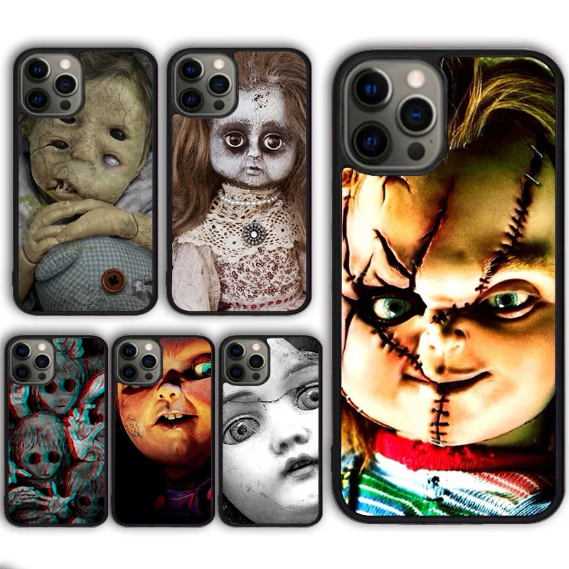 Creepy Baby Doll Horror Phone Case Cover for iPhone 16 15 SE2020 13 14 11 12 Mini Pro Max 6 7 8 Plus  coque fundas Shell