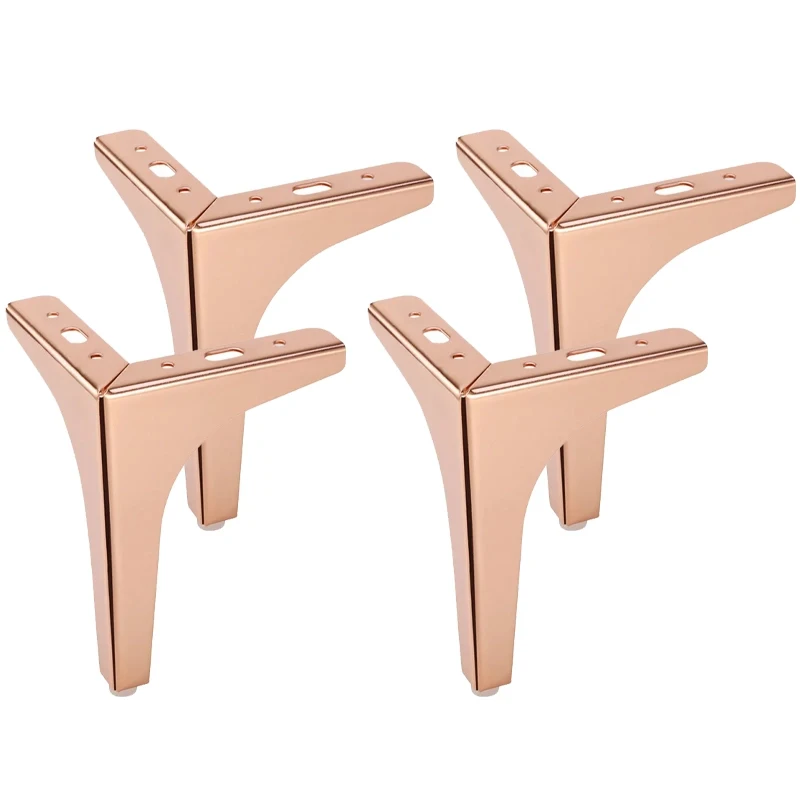 

4Pcs/Lot Rose gold Plating Sofa Chair Legs Cupboard Cabinet Furniture Legs Feet Height 10/13.5/15/17.5CM with Screws