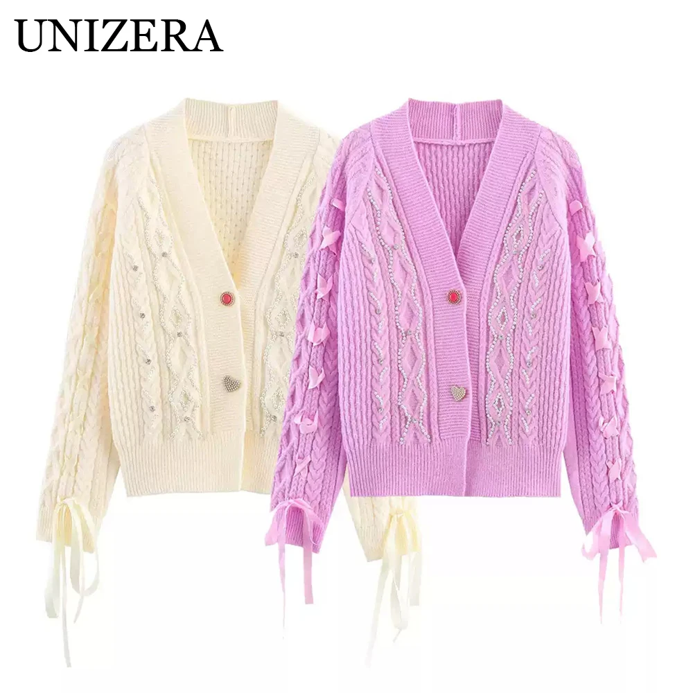 

New women's clothing European and American style simple and versatile wearing rope nail bead knit sweater