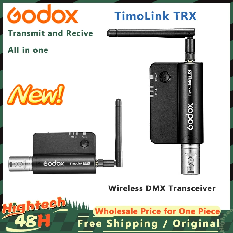 Godox TimoLink TRX Wireless DMX Transceiver all in one Up to 656' Long-Range  5-Pin Male XLR Connector Rotates 270°