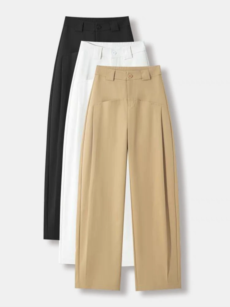 

High Waist Wide Leg Pants Women's Casual Suit Pants Spring Summer New Style Loose Slimming Banana Bend Knife Pants Korean Style