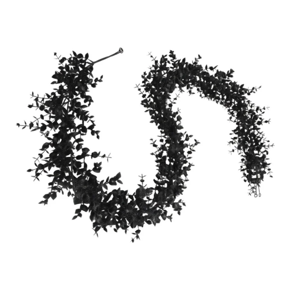 For Halloween Wedding Decor Black Eucalyptus Leaves Halloween Home Decor Effortless Wall Hanging Injection Molding Craft