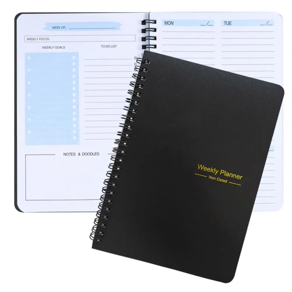 Smooth Writing Planner 2024 Daily Weekly Planner for Home School Office 52 Week English Notebook with Thick Paper Smooth Writing