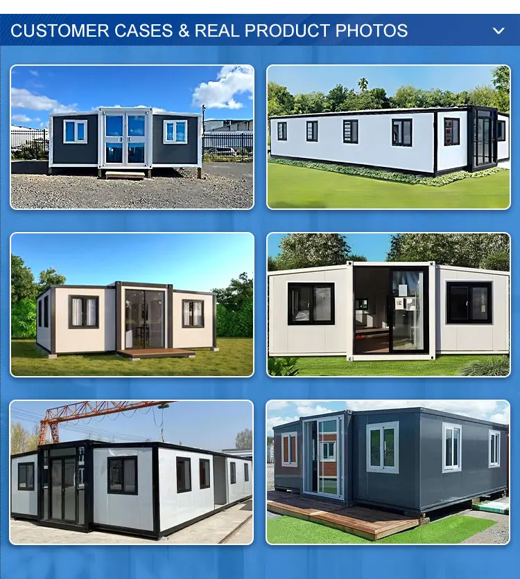 Prefabricated Mobile Steel Expandable Container House Outdoor Use Includes Optional Balcony Kitchen