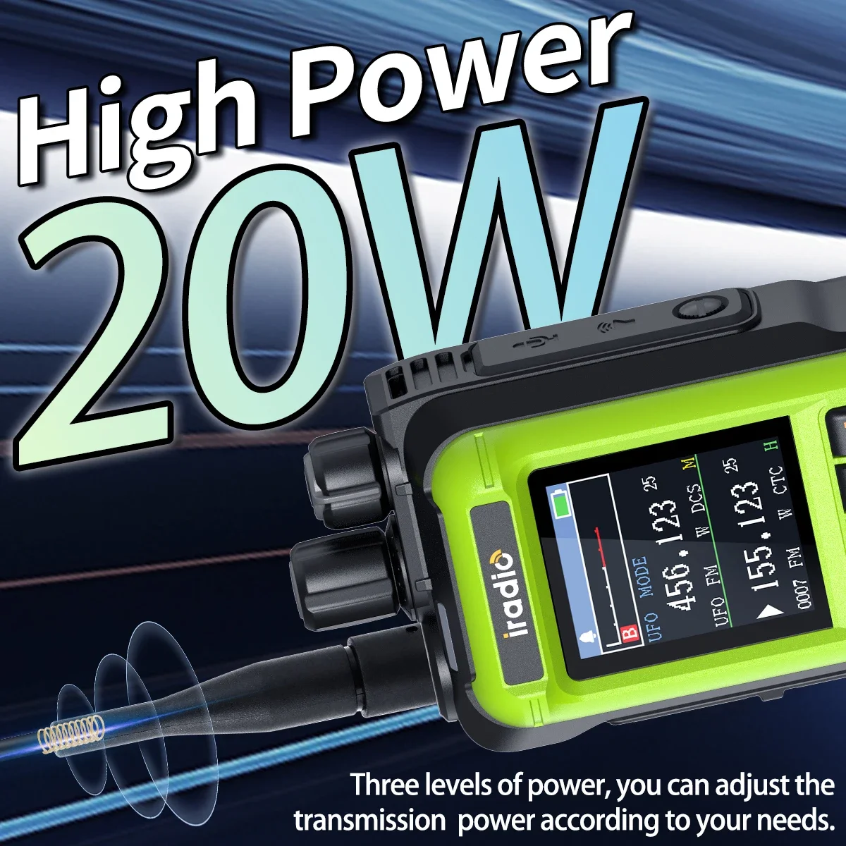 

Iradio Y23UV-99 20W Air Band Walkie Talkie Mutli Band High Power FM NOAA 1024CH Wireless Copy Frequency Long Range Type-C Ham