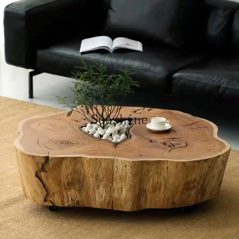 

Silent wind retro coffee table handmade natural log irregular art tea table