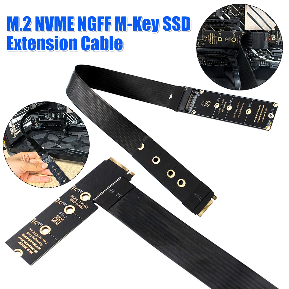 M.2 NVME Extender Support PCle4.0 NGFF M-Key PCIe4.0 SSD Extention Card Solid Drive Riser Card for M.2 2230 2242 2260 2280 SSD