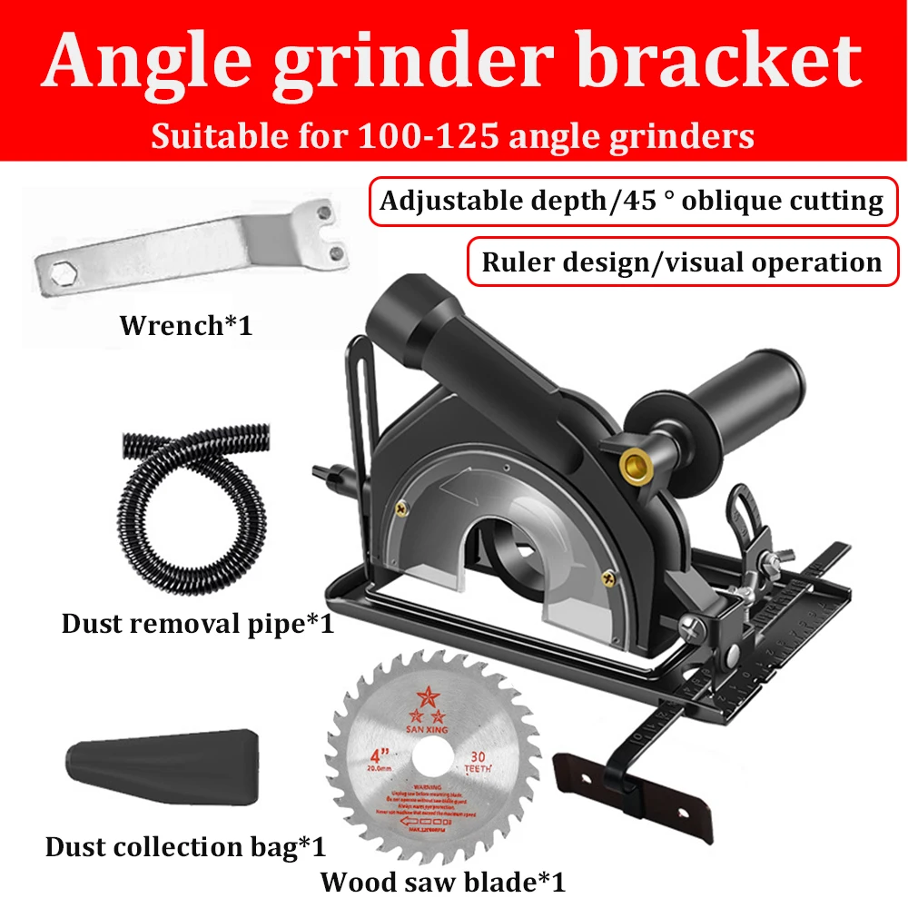 Angle Grinder Bracket Adjustable Converter Cutting Base Bracket Grinder Bracket  Woodworking Tool Table With Guide Ruler