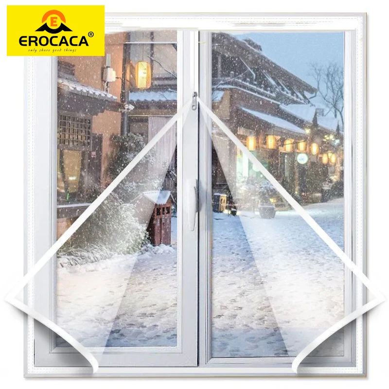 EROCACA Zipper Window Heat Insulation film Warm film in winter Self-Adhesive mucosa protective transparent Soft film For window