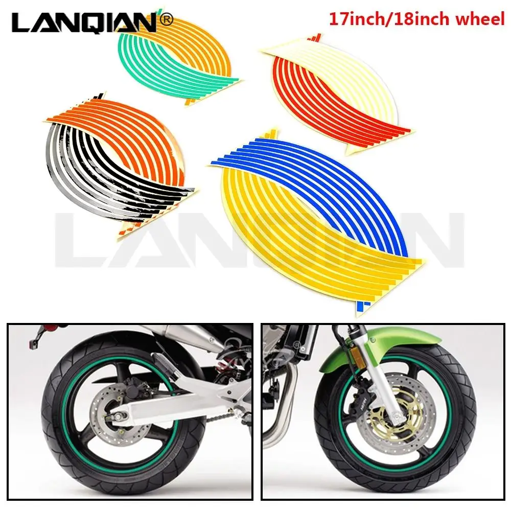 

Motorcycle Strips Wheel Sticker Stripe Tape Accessory For Kawasaki KX KLX KDX 65 85 100 125 150 250 450 F R S SR D-TRACKER Parts