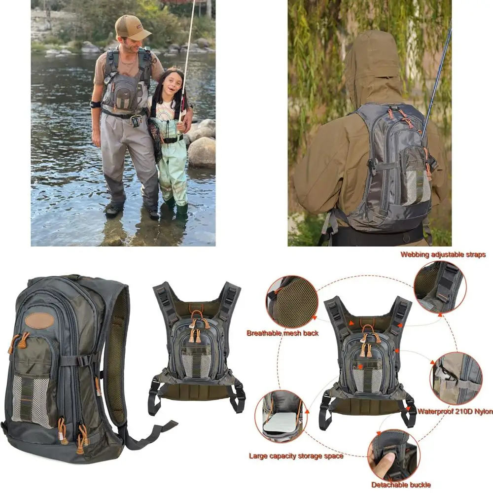 

Angler's Essential: Fly Fishing Vest Backpack with Chest Pack for Ultimate Fishing Gear Storage