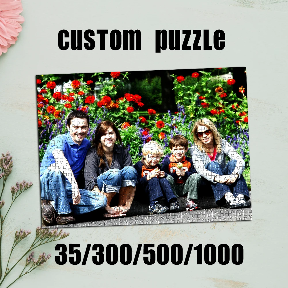 Puzzle photo personnalisé avec photo de famille, cadeau Unique pour papa, maman, fête des mères, 35/300/500/1000 pièces
