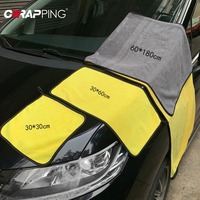 1/2pcs Microfiber Towels Car Wash Supplies Detailing Car Glass Cleaning Tools Thicken Soft Drying Cloth Home Rag Car Accessories