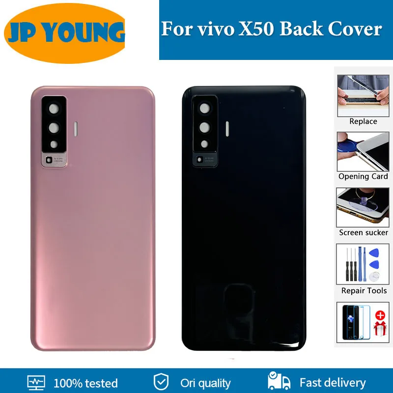 Original New Back Glass For vivo X50 5G Back Battery Cover V2001A 2005 Rear Case Housing For vivo X50 2004 Back Cover Replace